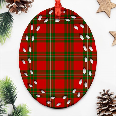 MacGregor Tartan Oval Filigree Ornament (Two Sides) from ArtsNow.com Front