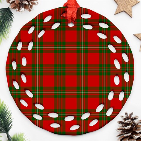 MacGregor Tartan Ornament (Round Filigree) from ArtsNow.com Front