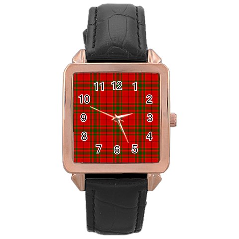 MacNab Tartan Rose Gold Leather Watch from ArtsNow.com Front
