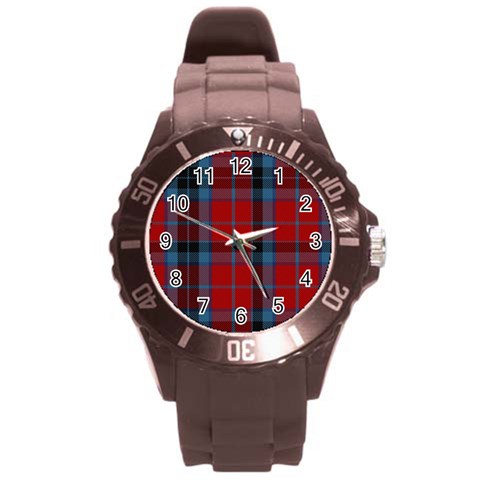 MacTavish Tartan Round Plastic Sport Watch (L) from ArtsNow.com Front