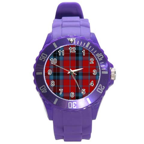 MacTavish Tartan Round Plastic Sport Watch (L) from ArtsNow.com Front