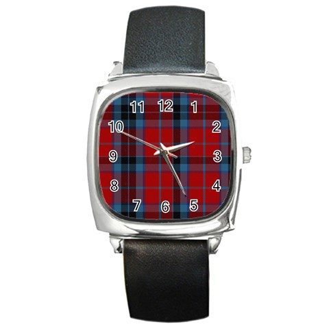 MacTavish Tartan Square Metal Watch from ArtsNow.com Front