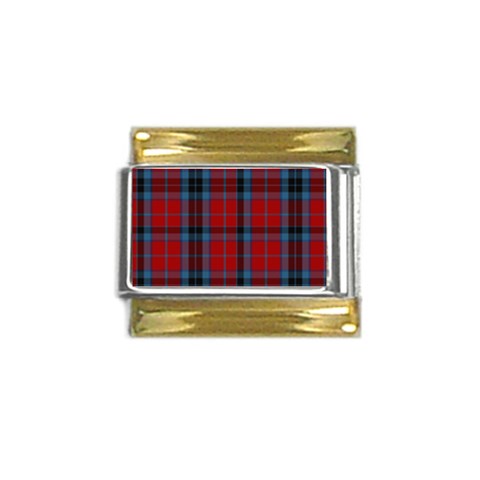 MacTavish Tartan Gold Trim Italian Charm (9mm) from ArtsNow.com Front