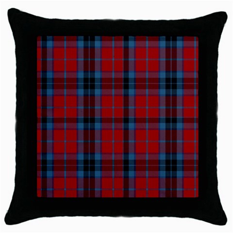 MacTavish Tartan Throw Pillow Case (Black) from ArtsNow.com Front