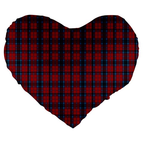MacTavish Tartan Large 19  Premium Flano Heart Shape Cushion from ArtsNow.com Front