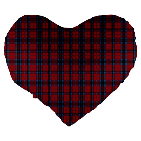 MacTavish Tartan Large 19  Premium Flano Heart Shape Cushion from ArtsNow.com Back