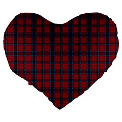 MacTavish Tartan Large 19  Premium Flano Heart Shape Cushion from ArtsNow.com Back