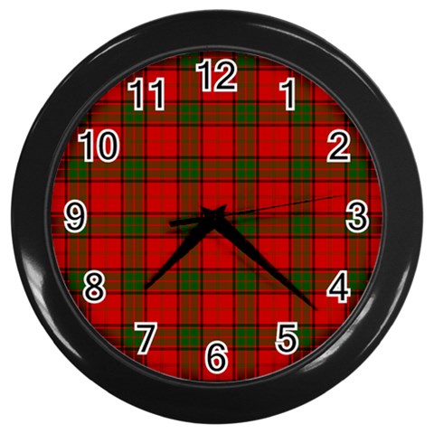 Maxwell Tartan Wall Clock (Black) from ArtsNow.com Front
