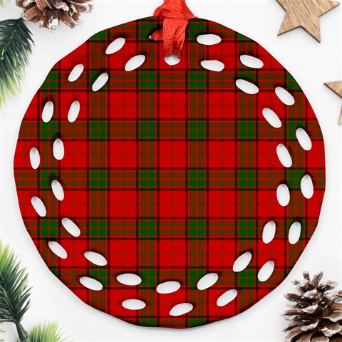 Maxwell Tartan Round Filigree Ornament (Two Sides) from ArtsNow.com Front