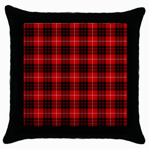 Munro Tartan Throw Pillow Case (Black) from ArtsNow.com Front