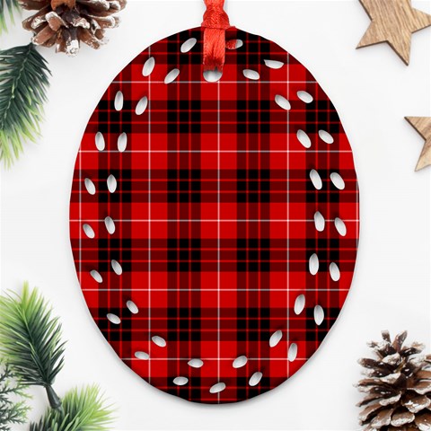 Munro Tartan Oval Filigree Ornament (Two Sides) from ArtsNow.com Front