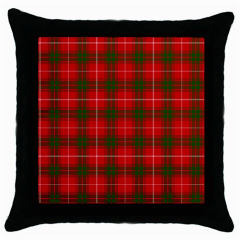 Prince of Rothesay Tartan Throw Pillow Case (Black) from ArtsNow.com Front