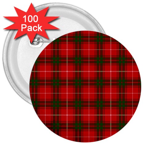 Prince of Rothesay Tartan 3  Button (100 pack) from ArtsNow.com Front