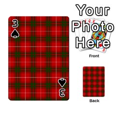 Prince of Rothesay Tartan Playing Cards 54 Designs from ArtsNow.com Front - Spade3