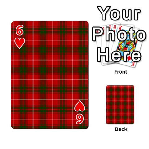 Prince of Rothesay Tartan Playing Cards 54 Designs from ArtsNow.com Front - Heart6