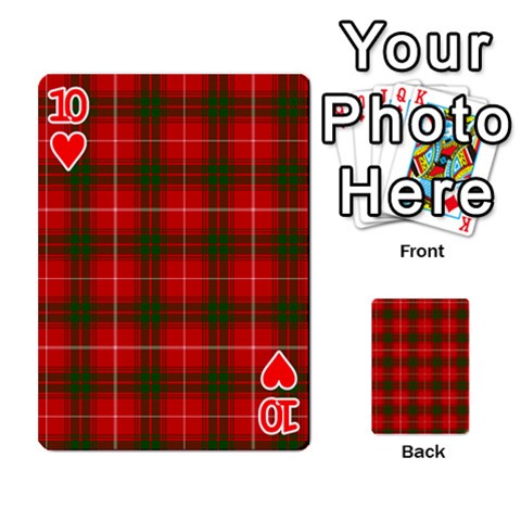 Prince of Rothesay Tartan Playing Cards 54 Designs from ArtsNow.com Front - Heart10