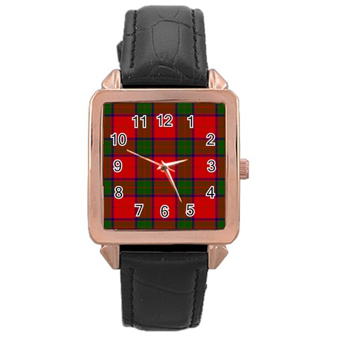 Robertson Tartan Rose Gold Leather Watch from ArtsNow.com Front
