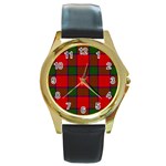 Robertson Tartan Round Gold Metal Watch