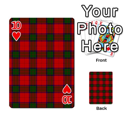 Robertson Tartan Playing Cards 54 Designs from ArtsNow.com Front - Heart10
