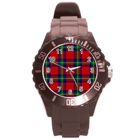 Ruthven Tartan Round Plastic Sport Watch (L) from ArtsNow.com Front