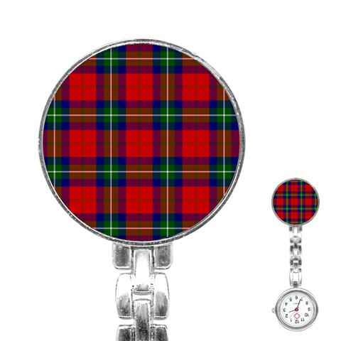 Ruthven Tartan Stainless Steel Nurses Watch from ArtsNow.com Front