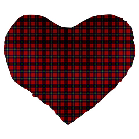 Ruthven Tartan Large 19  Premium Heart Shape Cushion from ArtsNow.com Back