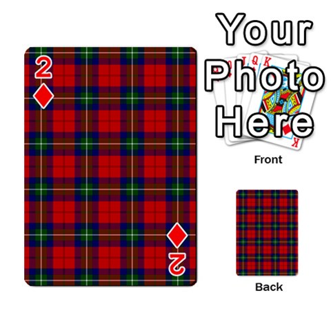 Ruthven Tartan Playing Cards 54 Designs from ArtsNow.com Front - Diamond2
