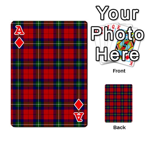 Ace Ruthven Tartan Playing Cards 54 Designs from ArtsNow.com Front - DiamondA