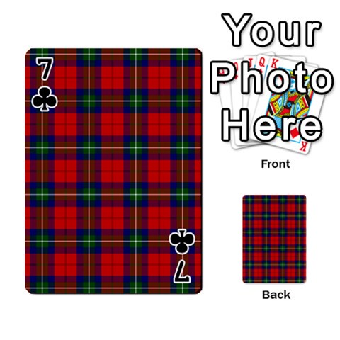 Ruthven Tartan Playing Cards 54 Designs from ArtsNow.com Front - Club7
