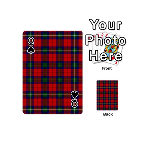 Queen Ruthven Tartan Playing Cards 54 (Mini) from ArtsNow.com Front - SpadeQ