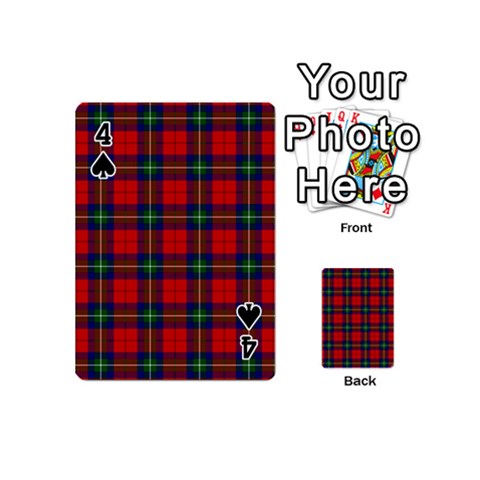 Ruthven Tartan Playing Cards 54 (Mini) from ArtsNow.com Front - Spade4