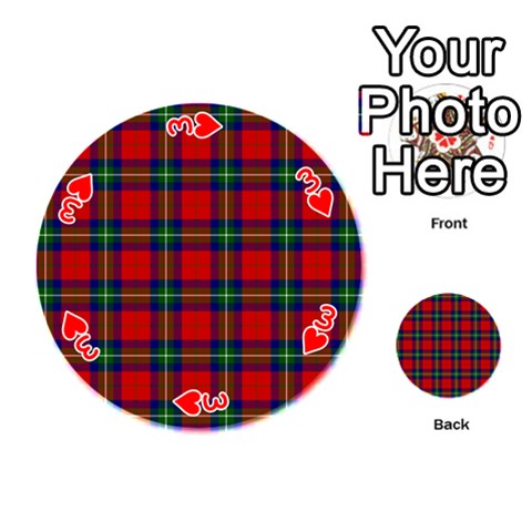 Ruthven Tartan Playing Cards 54 (Round) from ArtsNow.com Front - Heart3