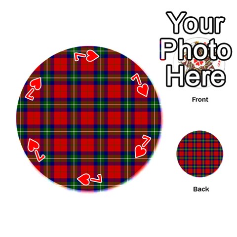 Ruthven Tartan Playing Cards 54 (Round) from ArtsNow.com Front - Heart7