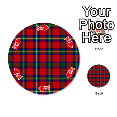 King Ruthven Tartan Playing Cards 54 (Round) from ArtsNow.com Front - HeartK