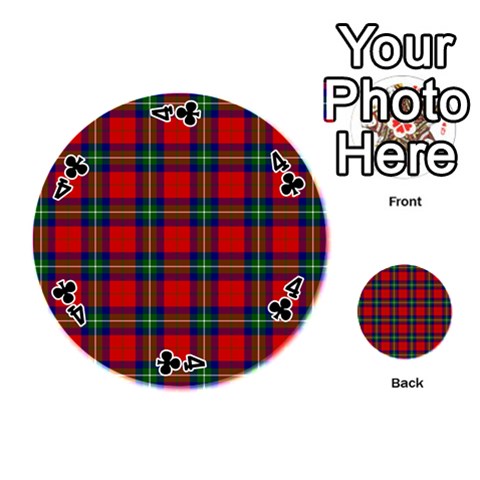 Ruthven Tartan Playing Cards 54 (Round) from ArtsNow.com Front - Club4