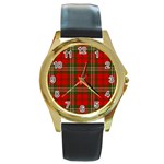 Scott Tartan Round Gold Metal Watch