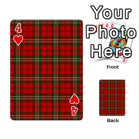 Scott Tartan Playing Cards 54 Designs from ArtsNow.com Front - Heart4