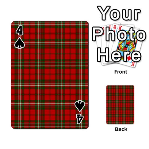 Scott Tartan Playing Cards 54 Designs from ArtsNow.com Front - Spade4