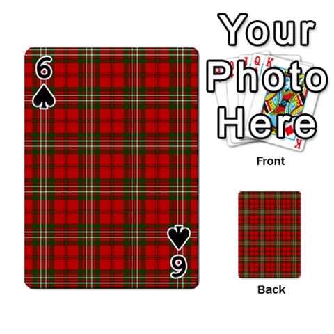 Scott Tartan Playing Cards 54 Designs from ArtsNow.com Front - Spade6