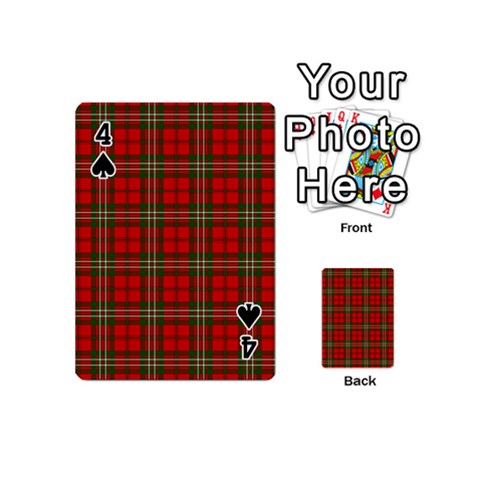 Scott Tartan Playing Cards 54 (Mini) from ArtsNow.com Front - Spade4