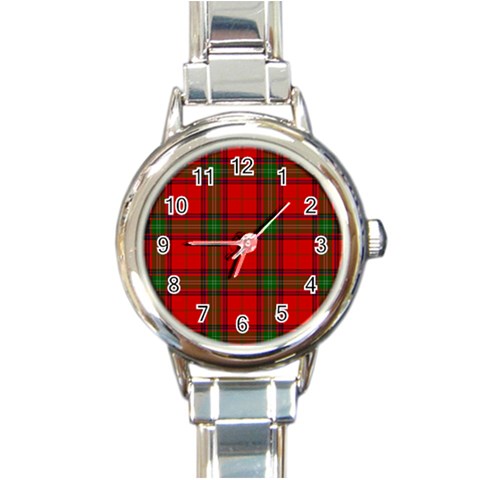 Seton Tartan Round Italian Charm Watch from ArtsNow.com Front