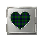 Armstrong Tartan Mega Link Heart Italian Charm (18mm)