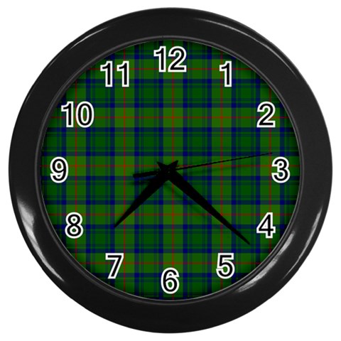 Cranstoun Tartan Wall Clock (Black) from ArtsNow.com Front