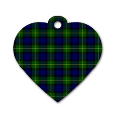 Gordon Tartan Dog Tag Heart (Two Sides) from ArtsNow.com Front