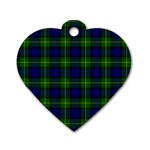 Gordon Tartan Dog Tag Heart (Two Sides)