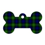 Gordon Tartan Dog Tag Bone (One Side)