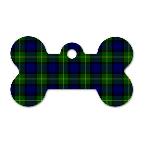 Gordon Tartan Dog Tag Bone (Two Sides) from ArtsNow.com Back