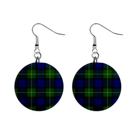 Gordon Tartan 1  Button Earrings from ArtsNow.com Front