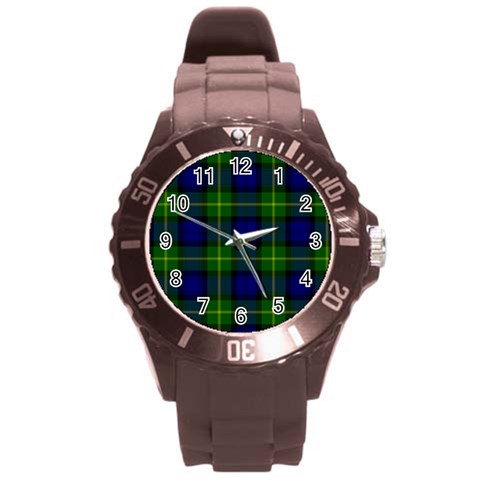 Gordon Tartan Round Plastic Sport Watch (L) from ArtsNow.com Front