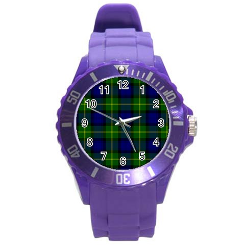 Gordon Tartan Round Plastic Sport Watch (L) from ArtsNow.com Front